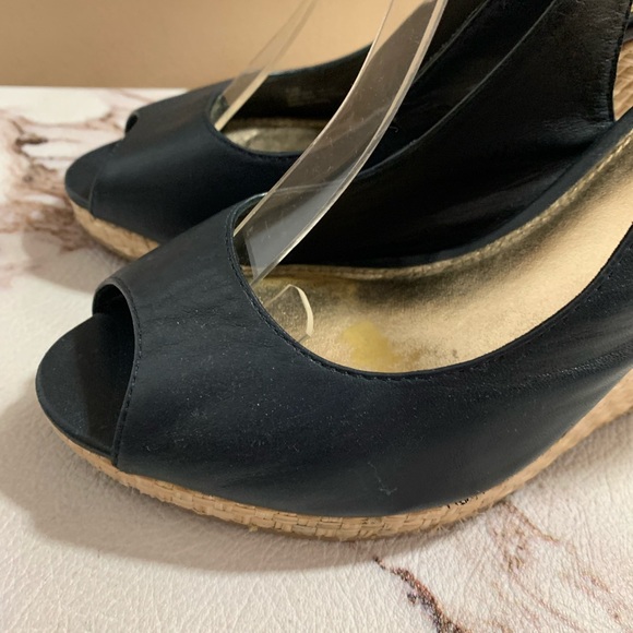 Lilly Pulitzer Krisie Wedge Sling Back Sandals Navy Blue Women's 8.5. - Picture 5 of 10